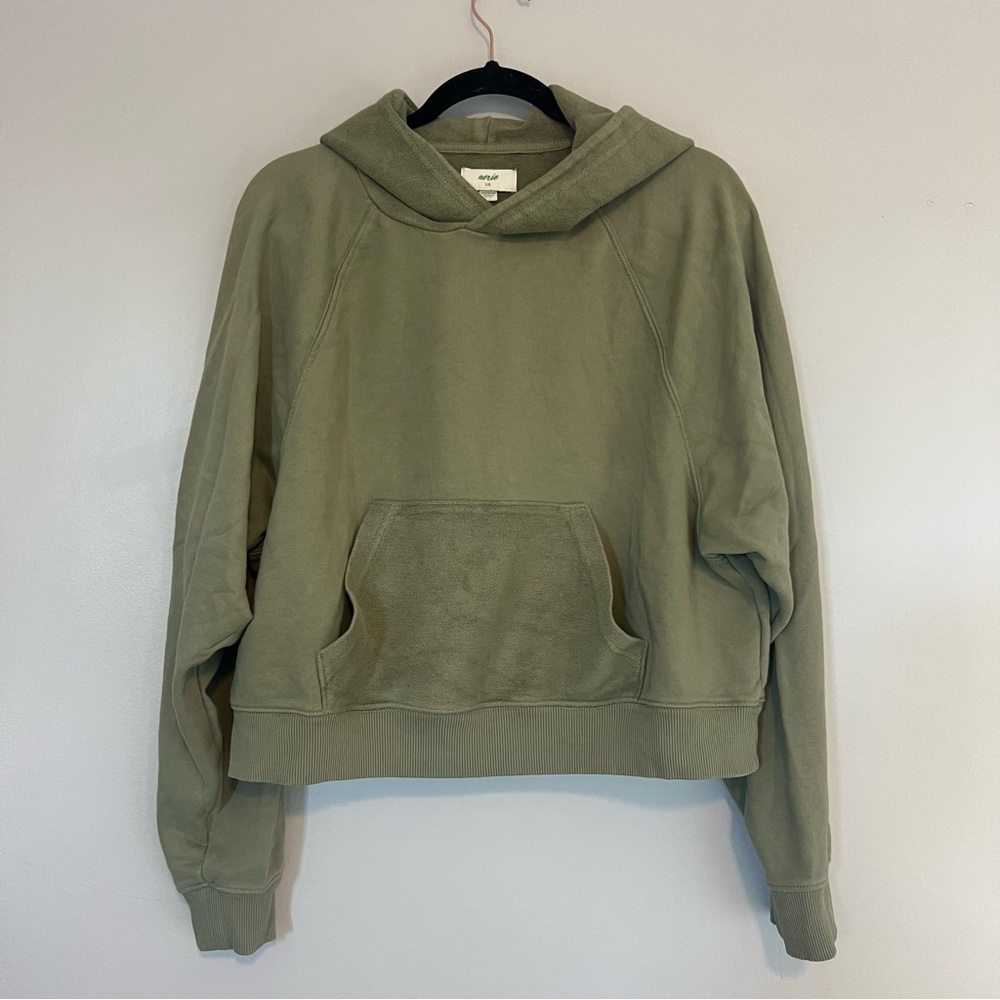 Olive Green Hooded Sweatshirt